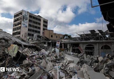 Damage by Israeli airstrikes in the centre of Nabatieh on June 26, 2026 in Nabatieh, Lebanon. 
