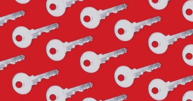 Keys on a red background