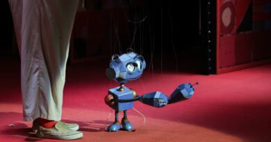 A view of marionette puppet during Bob Baker Marionette Theater rehearsal of new show "Choo Choo Revue" at Bob Baker Marionette Theater