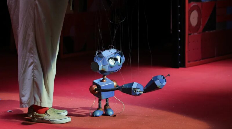 A view of marionette puppet during Bob Baker Marionette Theater rehearsal of new show "Choo Choo Revue" at Bob Baker Marionette Theater