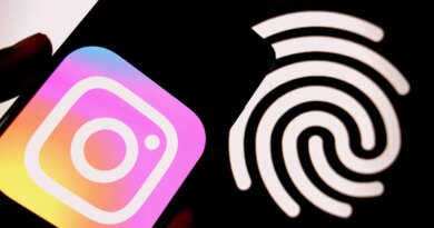 In this photo illustration, an Instagram logo is seen displayed on a smartphone with a Passkey Finger scanner.