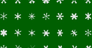 a set of white asterisks of different fonts symbolizing passwords on a green background