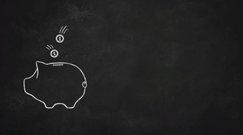 illustration of a piggy bank on a chalkboard