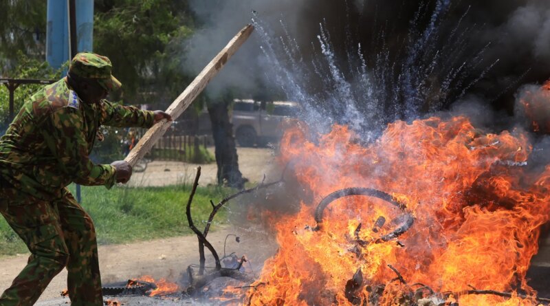 Photos: Protest outside Kenya’s planned US Ebola quarantine centre