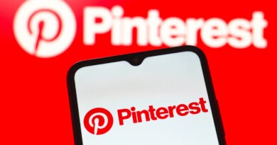 In this photo illustration, the Pinterest logo is seen displayed on a smartphone screen.