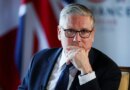 UK Prime Minister Keir Starmer looks on as he speaks to the members of the media on the sidelines of the G7 summit in France