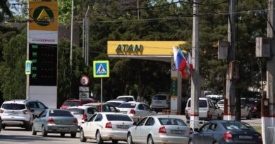 Cars line up at a petrol station in Simferopol, Crimea, Friday, June 12, 2026. (AP Photo)