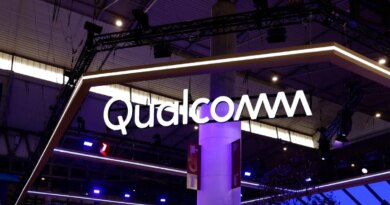 The Qualcomm Incorporated logo is being displayed at their pavilion during the Mobile World Congress in Barcelona, Spain, on February 28, 2024