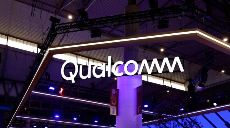 The Qualcomm Incorporated logo is being displayed at their pavilion during the Mobile World Congress in Barcelona, Spain, on February 28, 2024