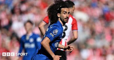 Marc Cucurella running and turning towards the camera