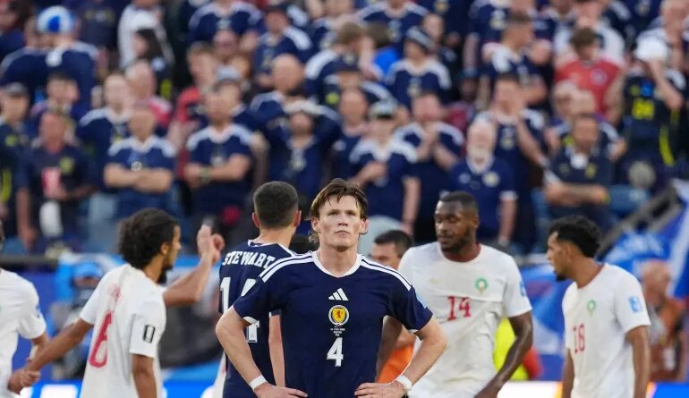 Soccer Football - FIFA World Cup 2026 - Group C - Scotland v Morocco - Boston Stadium, Foxborough, Massachusetts, U.S. - June 19, 2026 Scotland's Scott McTominay looks dejected after the match IMAGN IMAGES via Reuters/David Butler Ii