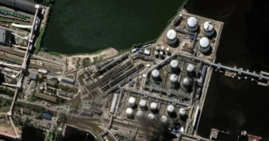Satellite images show a blazing Russian oil terminal from Ukraine's strikes during the annual Russian Davos