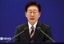 South Korean President Lee Jae-myung speaking during a news conference at the presidential Blue House in Seoul