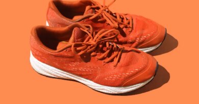 pair of used running shoes