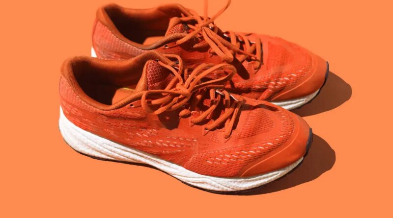 pair of used running shoes