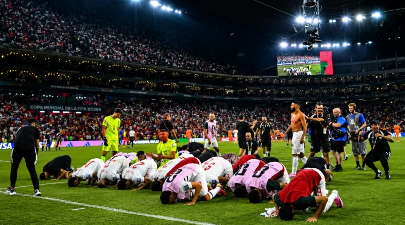 Team Morocco Perform Sujood After Beating the Netherlands at the 2026 FIFA World Cup