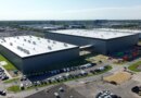 A drone takes a photo of GM's Battery Cell Development Center.