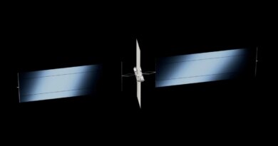 A render of a SpaceX AI satellite.