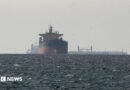 Cargo ships in the Gulf, near the Strait of Hormuz, on 11 March 2026