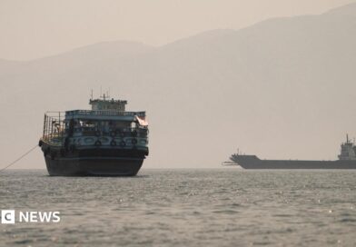 Vessels in the Strait of Hormuz as seen from Oman on 22 June, 2026.