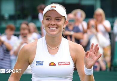 Katie Swan celebrates victory
