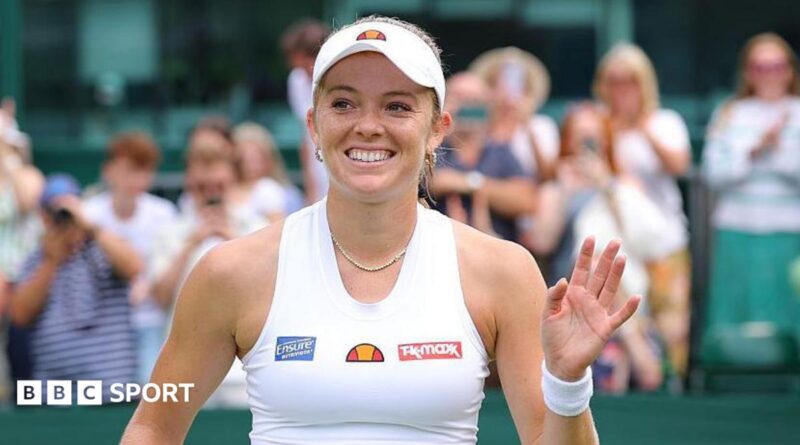 Katie Swan celebrates victory
