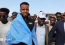 Somali referee Omar Abdulkadir Artan arriving at Aden Abdulle Osman International Airport in Mogadishu, Somalia.