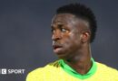 Brazil's Vinicius Junior in traditional yellow and green national team kit