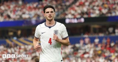 Declan Rice in action for England against Croatia