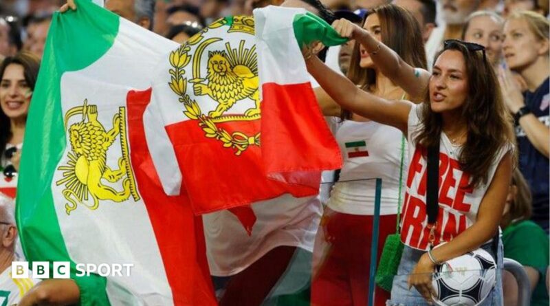 Iran fans at the World Cup match against New Zealand at Los Angeles Stadium