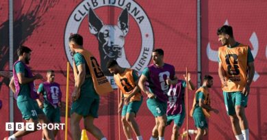 Iran's players take part in a training session during the 2026 World Cup football tournament at the Centro Xoloitzcuintle in Tijuana, Mexico