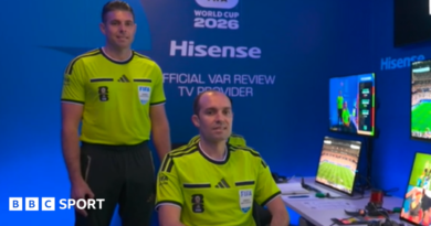 A picture showing the Netherlands v Japan VAR team