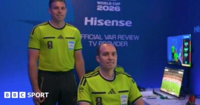 A picture showing the Netherlands v Japan VAR team