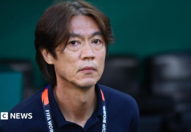 South Korea coach Hong Myung-bo before the match with South Africa