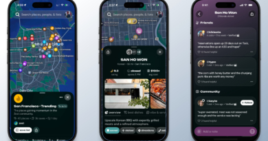 Zest Maps on three smartphones