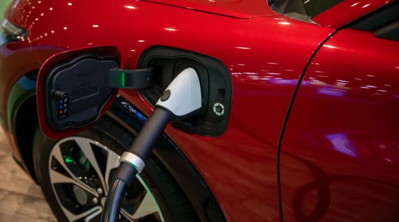 Mustang Mach-E using a DC fast charger.