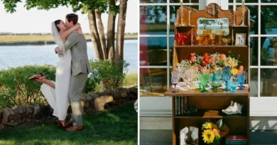 A couple's $21,000 wedding in the Hamptons had 33 guests, estate-sale decor, and no dance floor