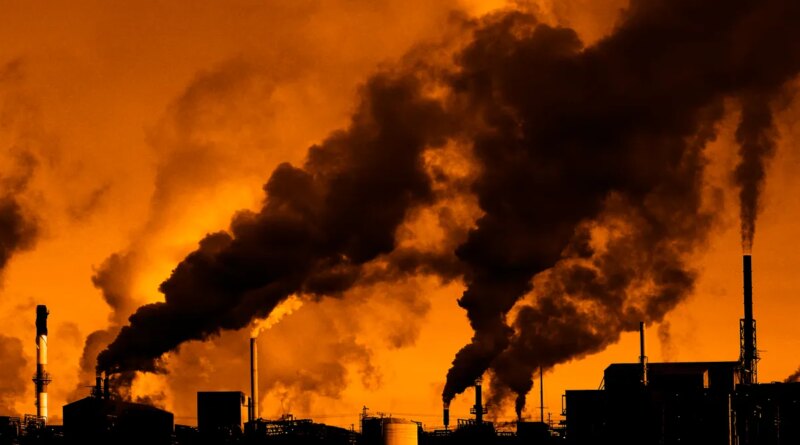 Pollution poor air quality factory smoke stacks environment