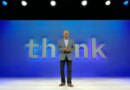 IBM CEO Arvind Krishna delivers the IBM Think keynote address in Boston on May 10, 2022.