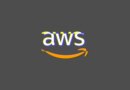 glitchy art of AWS' logo