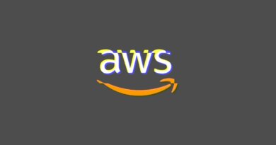 glitchy art of AWS' logo