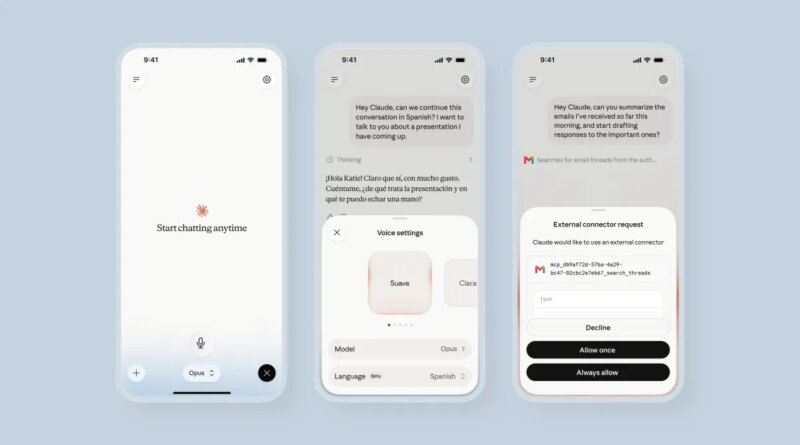 Anthropic updates Claude voice mode with more capable models | TechCrunch
