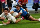 Marcus Smith scores a try for England against Argentina in the Nations Championship