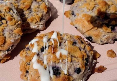 Blueberry Cottage Cheese Biscuits with Streusel Topping
