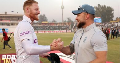 England captain Ben Stokes and coach Brendon McCullum after win over Pakistan in Rawalpindi