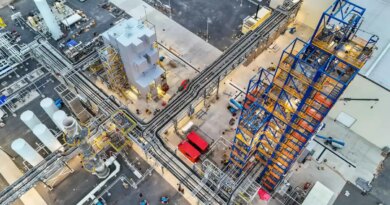 Pipes carry gases at Sila's Moses Lake factory.