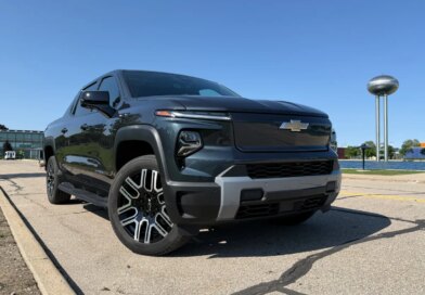 Chevy built an all-American EV truck — why is nobody buying it? | TechCrunch A Silverado EV stands with its front wheels turned.
