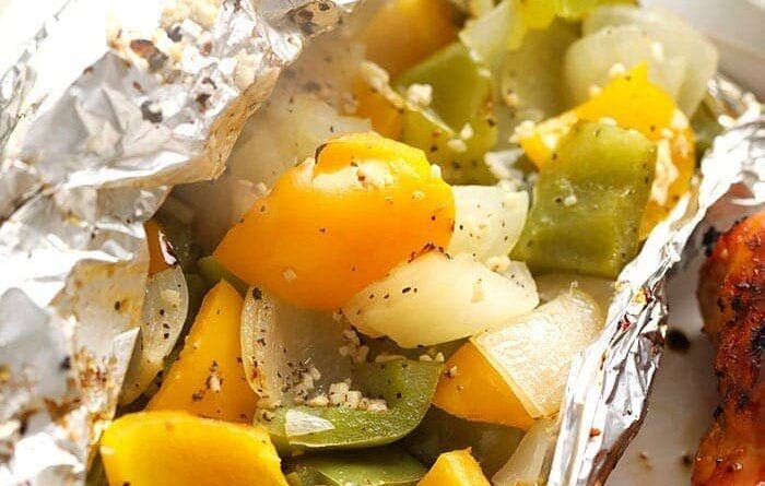 grilled peppers and onions
