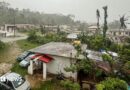 This picture shows a general view of a residential area as rain falls ahead of the arrival of the forecasted Super Typhoon Bavi in Saipan, Northern Mariana Islands, on July 5, 2026.
