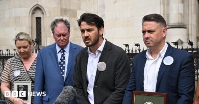 Andy Tobias speaking as families from the Chinook Justice Campaign outside the Royal Courts of Justice, central London, ahead of a hearing which will determine whether the families can proceed with a Judicial Review. The families of the victims are calling for a judge-led, public inquiry into the 1994 RAF Chinook helicopter disaster and for all the files - some of which have been sealed for 100 years - to be released.